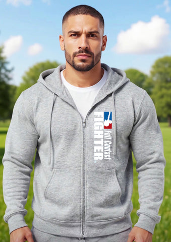 FCF LOGO ZIP SWEATSHIRT HEATHER GREY