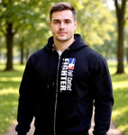 FCF Logo Zip Sweatshirt Black w/Logo on Back As Well!